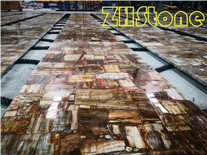Yellow Fossil Semi Precious Stone Slabs&Tiles for President House