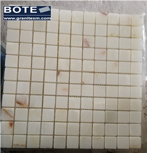 White Jade Marble Mosaic Tile Medallion Backsplash Kitchen Mosaic