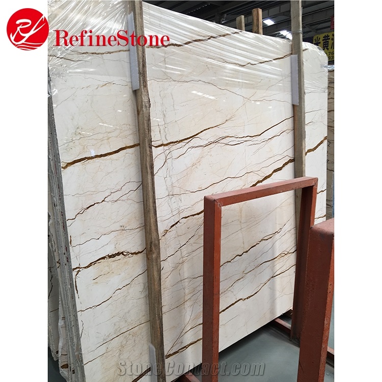 Polished Wall Floor Sofia Beige Marble, Gold Beige Marble