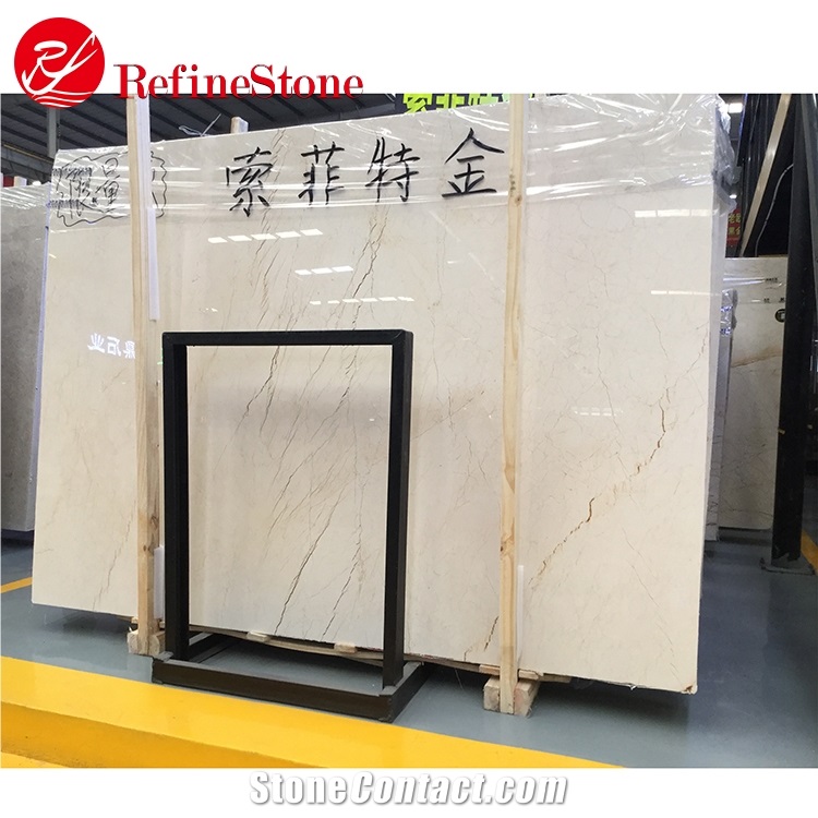 Polished Wall Floor Sofia Beige Marble, Gold Beige Marble