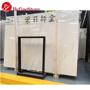 Polished Wall Floor Sofia Beige Marble, Gold Beige Marble