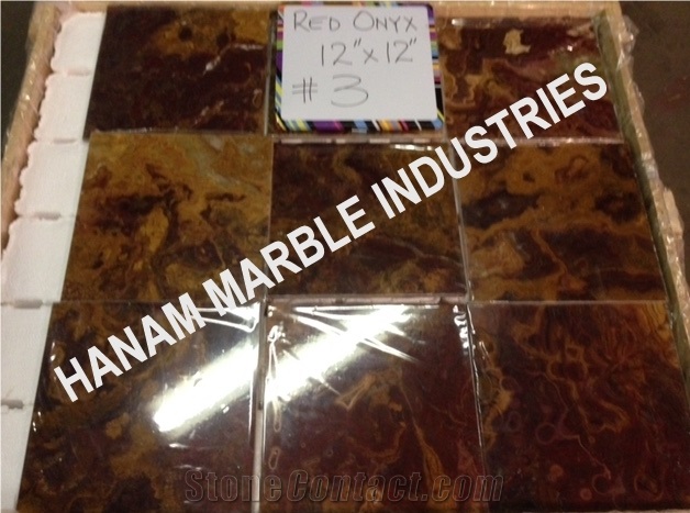 Multi Red Onyx, Pakistan Multi Red Onyx Tile