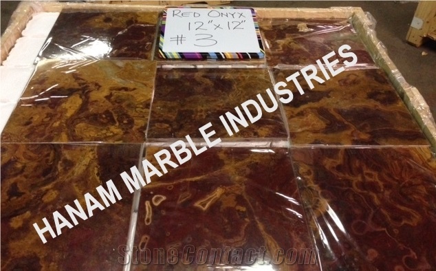 Multi Red Onyx, Pakistan Multi Red Onyx Tile