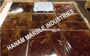 Multi Red Onyx, Pakistan Multi Red Onyx Tile