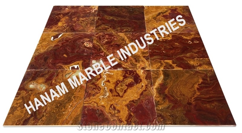 Multi Red Onyx, Pakistan Multi Red Onyx Tile