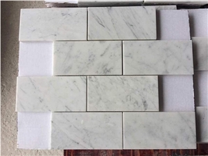 Carrara White Marble Rectangle Mosaic for Bathroom