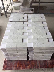 Carrara White Marble Rectangle Mosaic for Bathroom