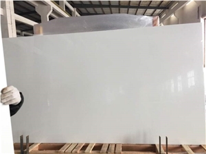 Crystallized Glass Pure White Stone, Nano White Marble Slabs