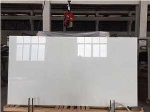 Crystallized Glass Pure White Stone, Nano White Marble Slabs