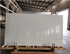 Crystallized Glass Pure White Stone, Nano White Marble Slabs