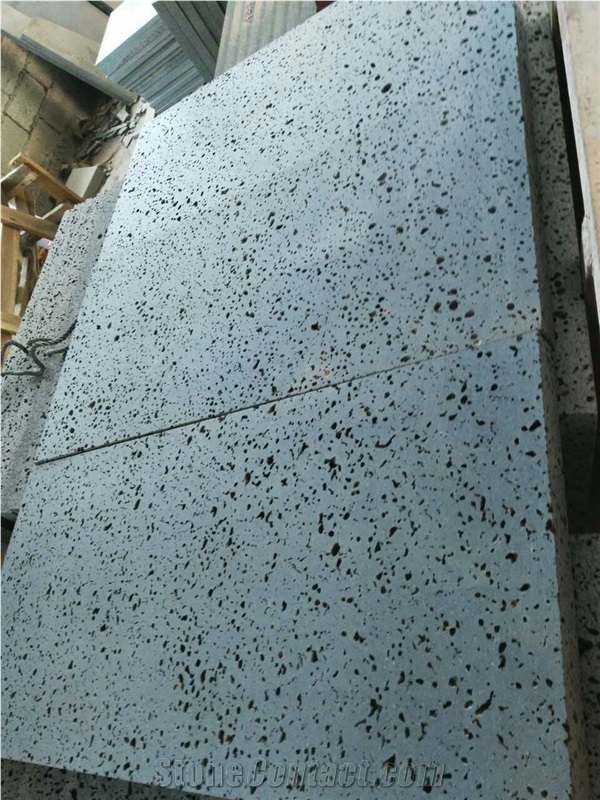 Hainan Basalt Honed Lava Stone Tiles for Flooring