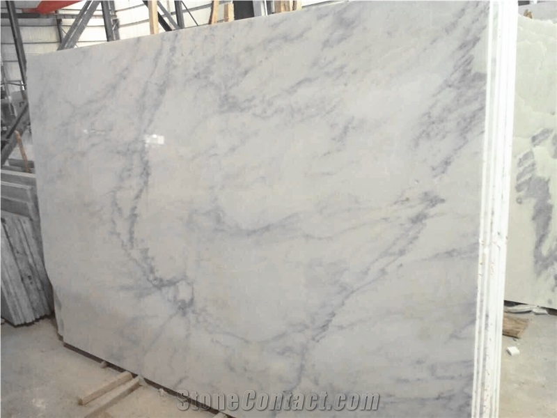 Oriental White Marble Slabs with Grey Veins, Gold Veins