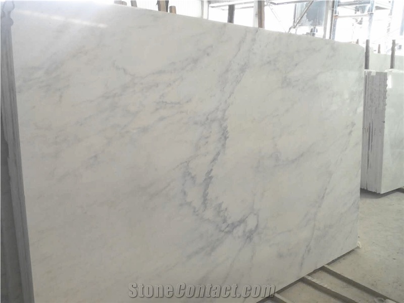 Oriental White Marble Slabs with Grey Veins, Gold Veins