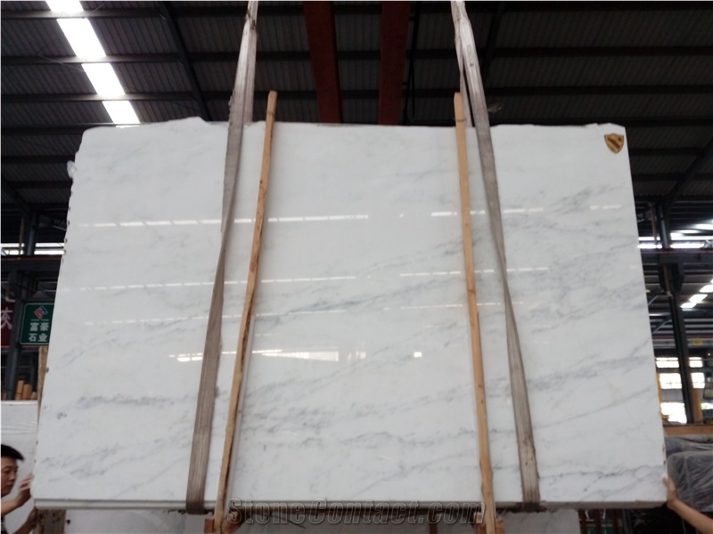 Oriental White Marble Slabs with Grey Veins, Gold Veins