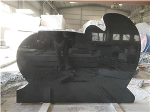 Professional Team New Design Black Granite Angel Tombstone