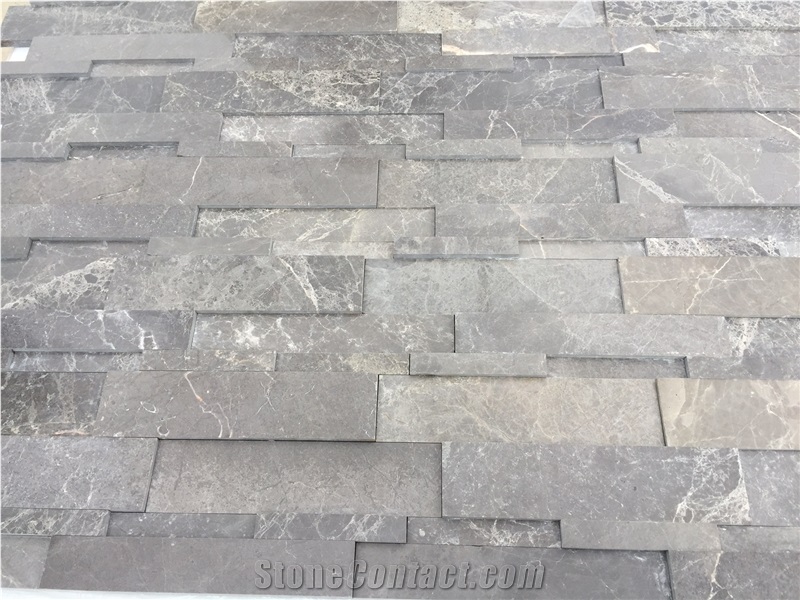 Grey Dark Marble Wall Panel, Fume Marble Ledgestone Panel