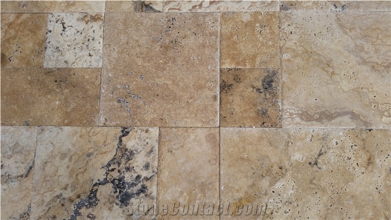 Philadelphia Travertine Tiles Pattern, Brown Travertine Floor Tiles