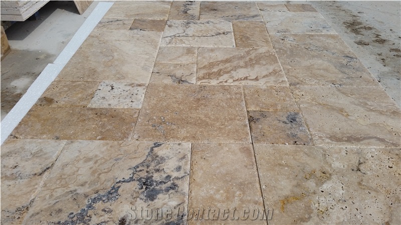 Philadelphia Travertine Tiles Pattern, Brown Travertine Floor Tiles