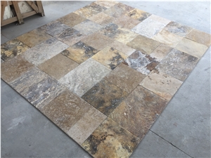 Scabas Travertine Tiles & Slabs, Multicolor Travertine for Floor Tiles