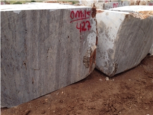 Silver Travertine Block, Grey Travertine Blocks Turkey