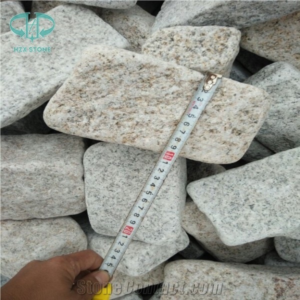 Popular Cheap G682 Rusty Yellow, Sunny Gold Granite Cube Cobble Stone