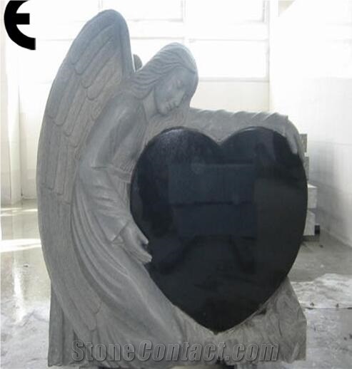 Custom Made Gravestone Black Granite Upright Monuments