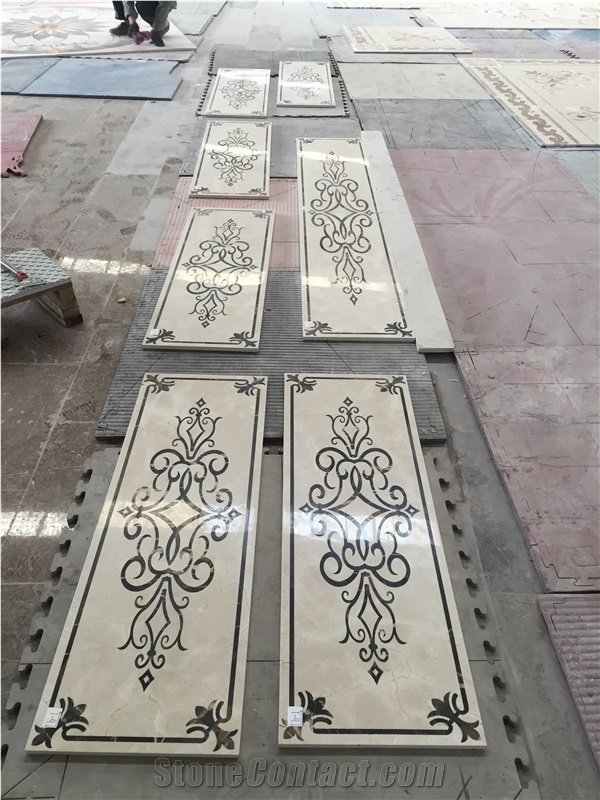 Custom Round Marble Medallions Rosso Levanto Floor Medallions