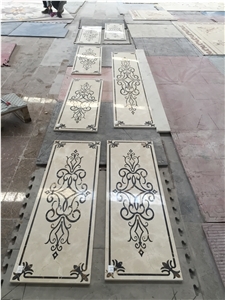 Custom Round Marble Medallions Rosso Levanto Floor Medallions