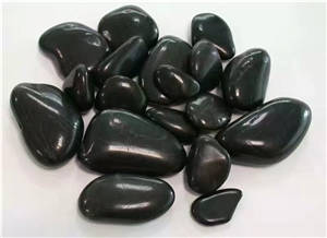 High Polished Black Pebble Stone, River Stone