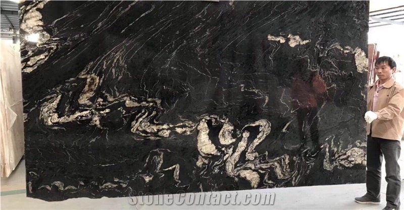 Black Titanium Granite Tiles & Slabs Cut to Size Walling Tiles