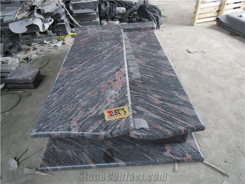 China Cheap New Aurora Cardan Red Brown Granite Cross Headstone Tombs