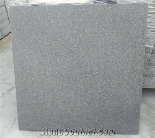 China New G684 Black Basalt Flamed Waterjet Brushed Floor Tiles