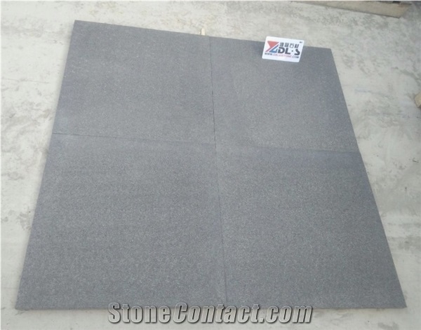 China New G684 Black Basalt Flamed Waterjet Brushed Floor Tiles