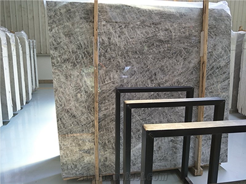 China Snow Silver Marble Slab Indoor Building Stone Floor Covering