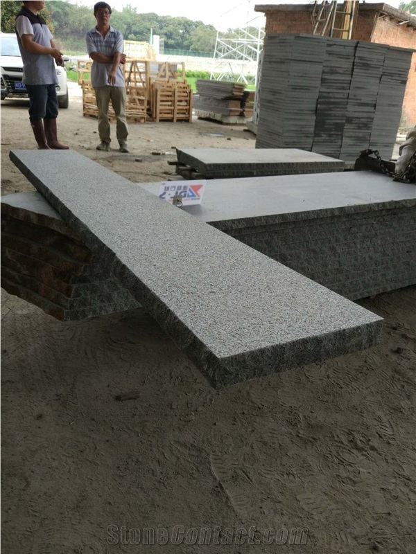 G654 China Dark Grey Granite Flamed Natural Split Garden Steps Pavers