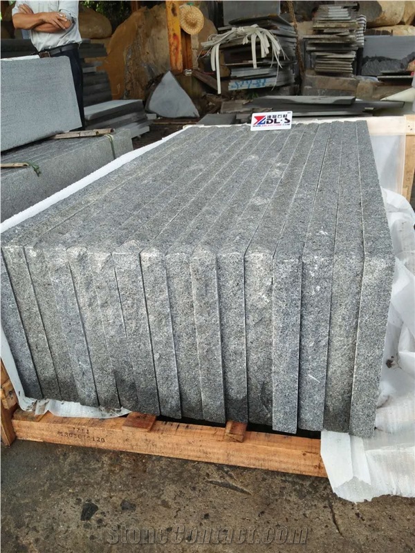 G654 China Dark Grey Granite Flamed Natural Split Garden Steps Pavers