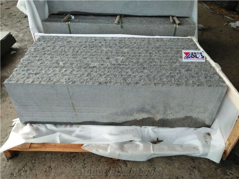 G654 China Dark Grey Granite Flamed Natural Split Garden Steps Pavers