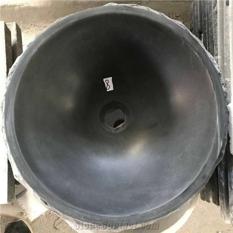 Hainan Grey Basalt Andesite Bathroom Sinks Wash Basins Bowls Natural