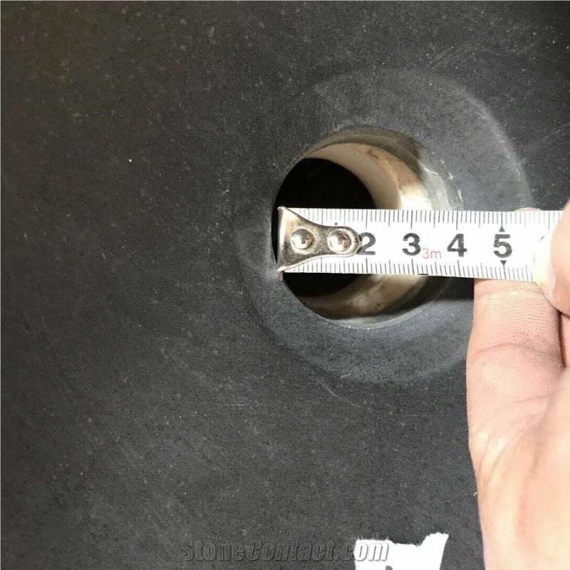 Hainan Grey Basalt Andesite Bathroom Sinks Wash Basins Bowls Natural