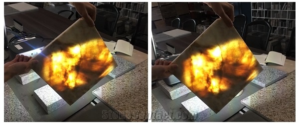 Luxury Natural Translucent Gold Onyx Slabs Low Cost