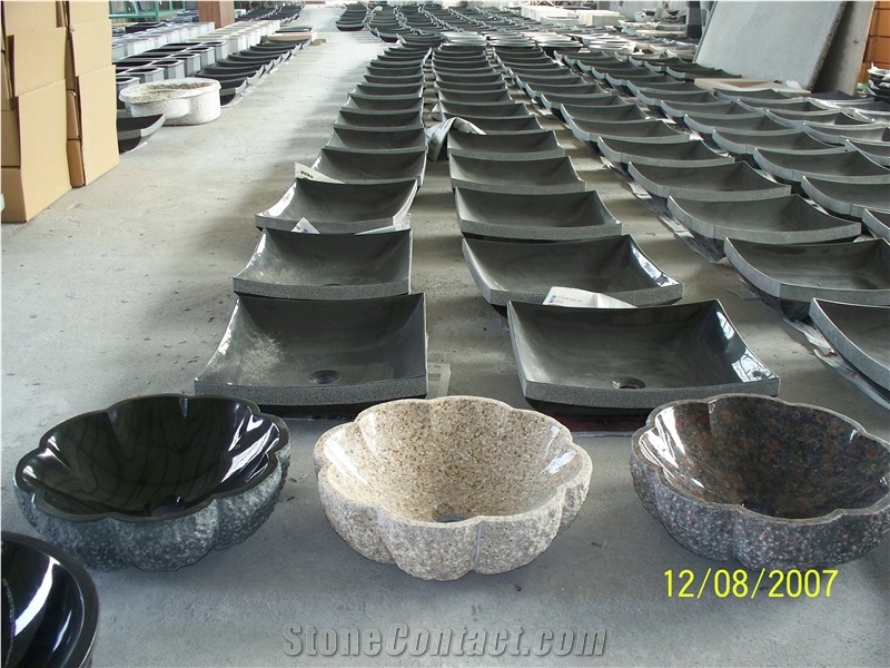 Absolut Black Water Oval Square Sink & Basin Bathroom Granite