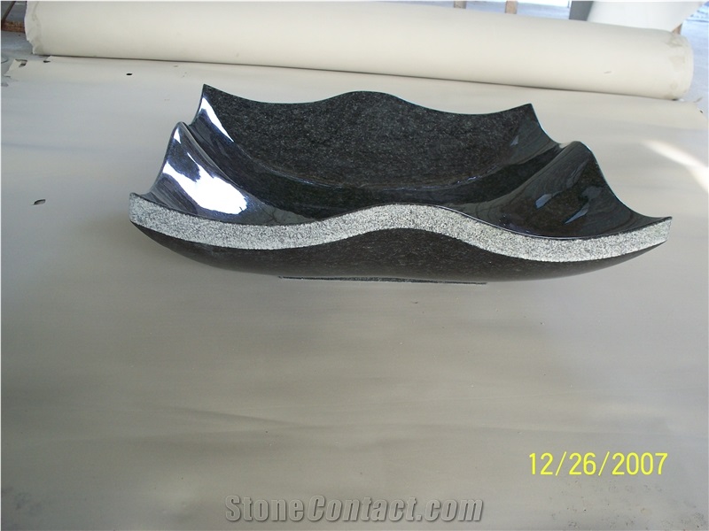 Absolut Black Water Oval Square Sink & Basin Bathroom Granite
