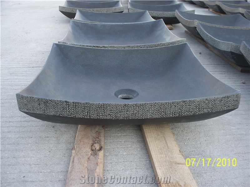 Absolut Black Water Oval Square Sink & Basin Bathroom Granite