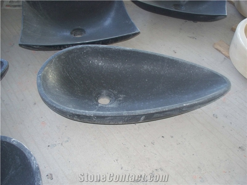 Absolut Black Water Oval Square Sink & Basin Bathroom Granite