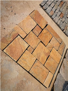 Beige Yellow Cultured Slate Garden Wall Decoration