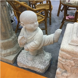 Budha Sculpture Chinese Grey Granite Handcarved Statue