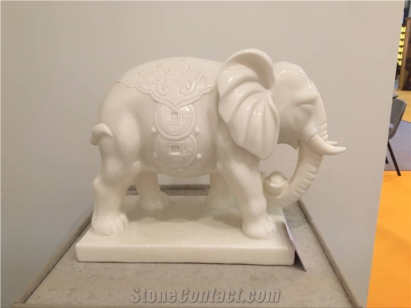 Modern Style White Abstract Hand Sculpture Handcarved