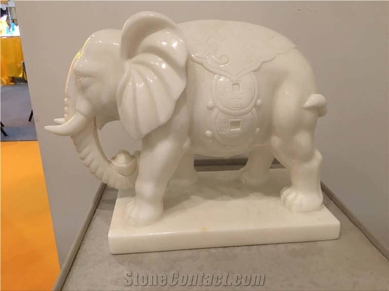 Modern Style White Abstract Hand Sculpture Handcarved