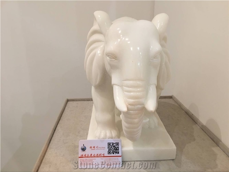 Modern Style White Abstract Hand Sculpture Handcarved