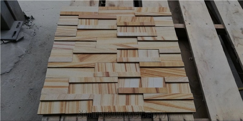 Sandstone Cultural Stone Yellow Building Wall Cladding